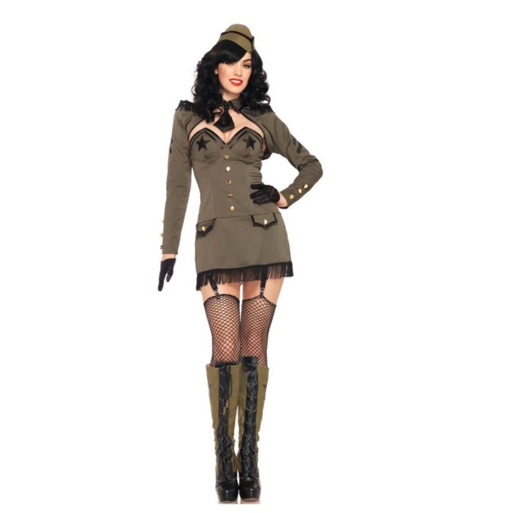New Leg Avenue Pin Up Army Girl Costume Rare Military Halloween Outfit. Small Sz